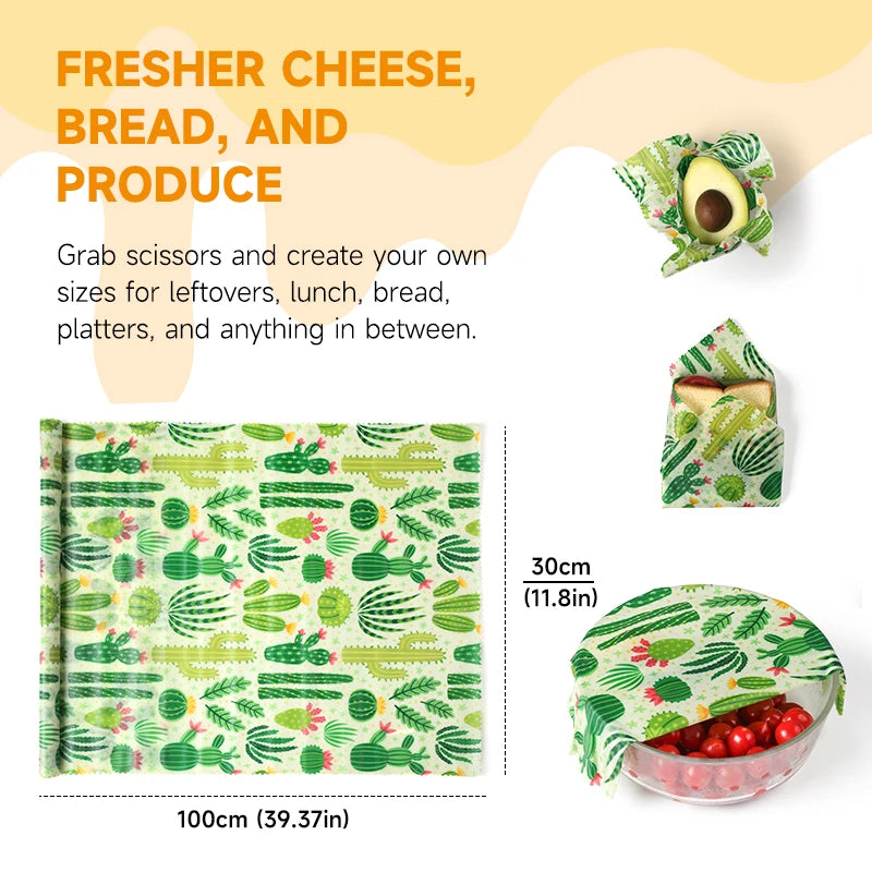 Reusable Plastic-Free Beeswax Food Wrap Roll