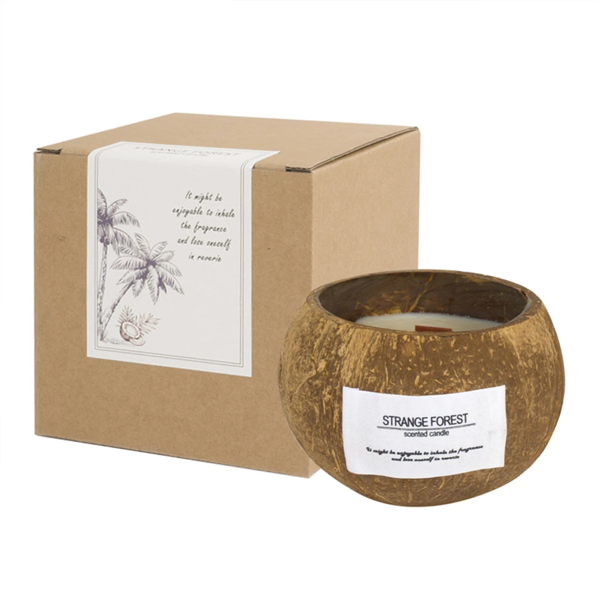 Natural Fragrance-Free Coconut Shell Aromatherapy Candle