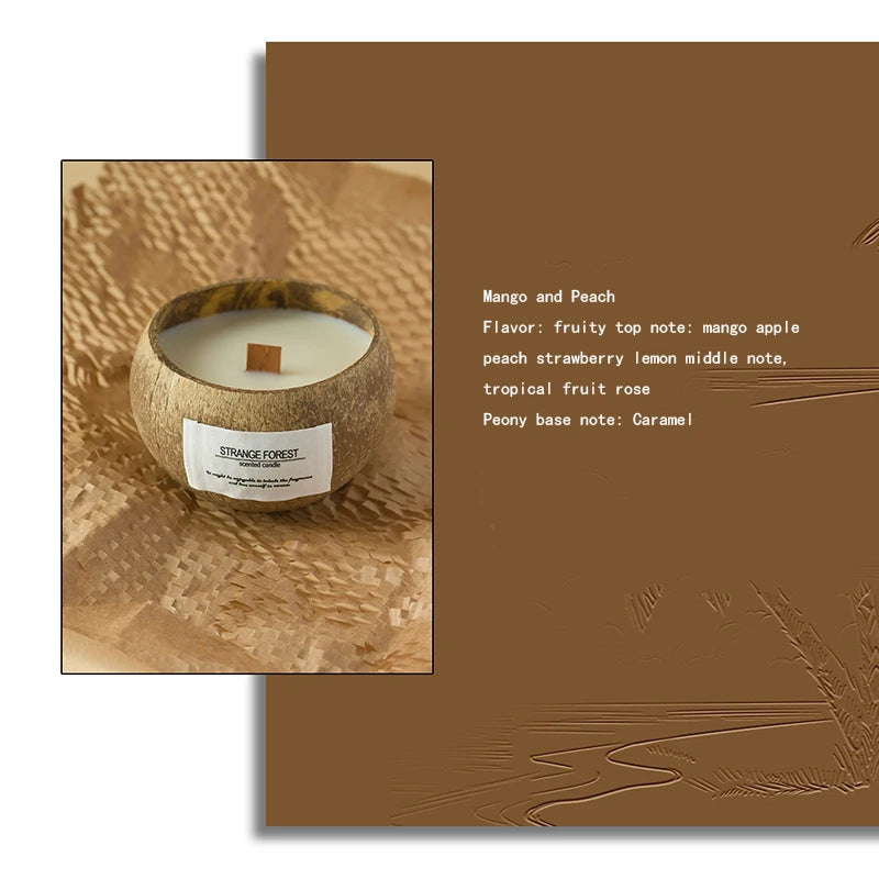 Natural Fragrance-Free Coconut Shell Aromatherapy Candle