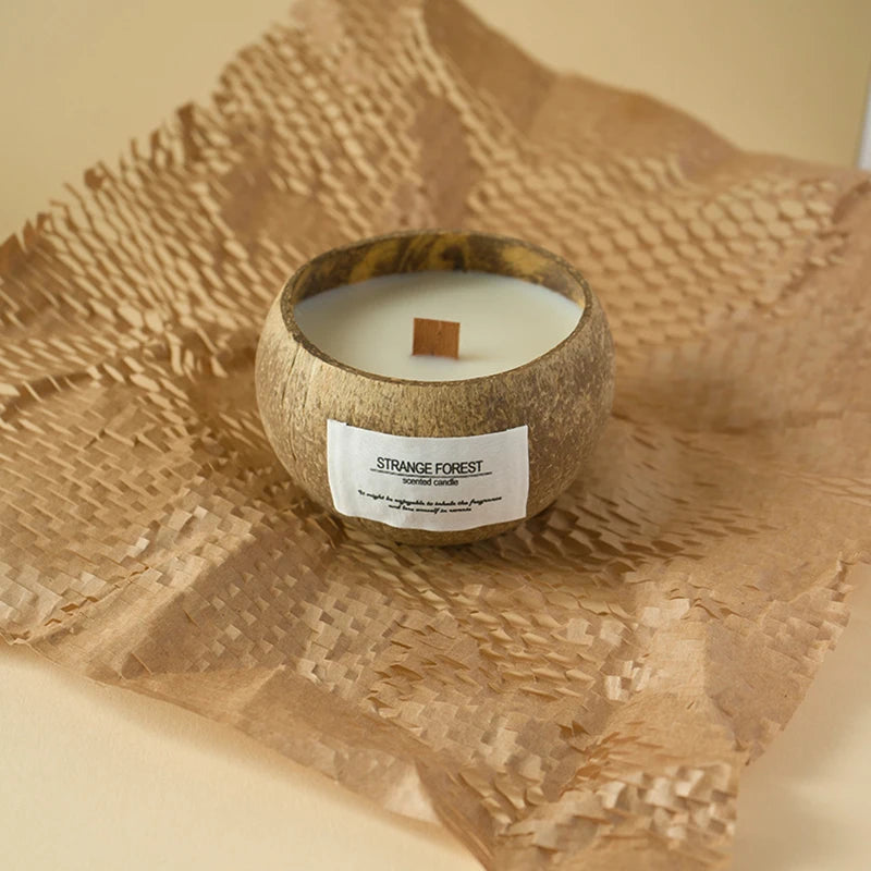 Natural Fragrance-Free Coconut Shell Aromatherapy Candle