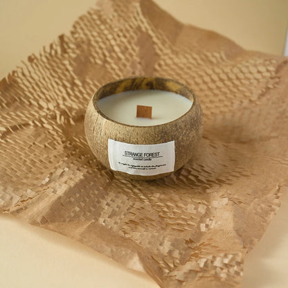 Natural Fragrance-Free Coconut Shell Aromatherapy Candle