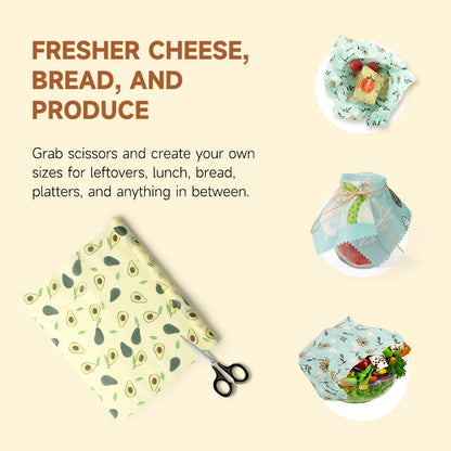 Reusable Plastic-Free Beeswax Food Wrap Roll
