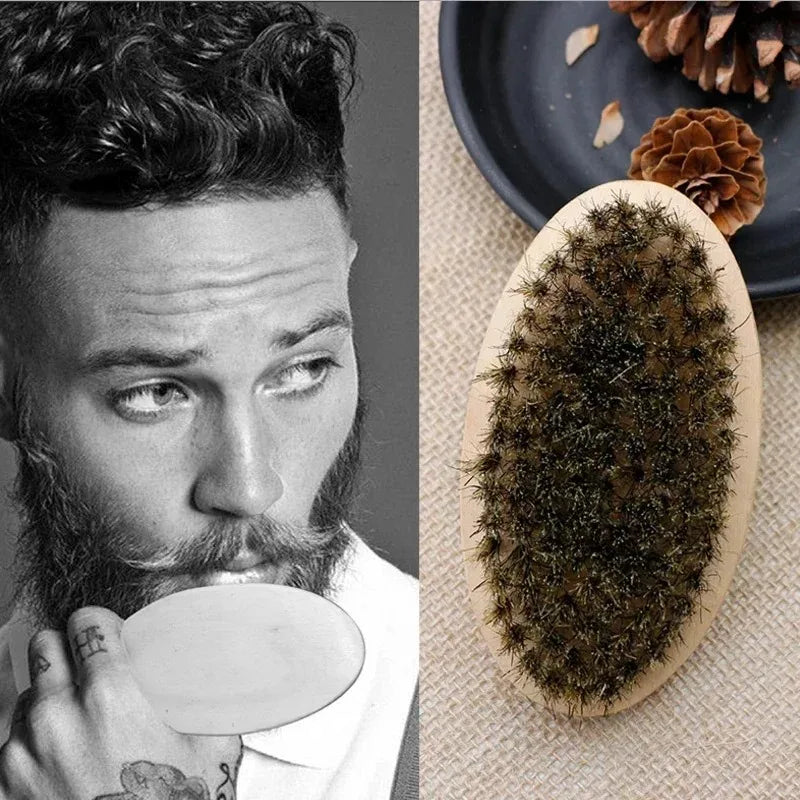 Boar Bristle Beard Brush & Comb Kit