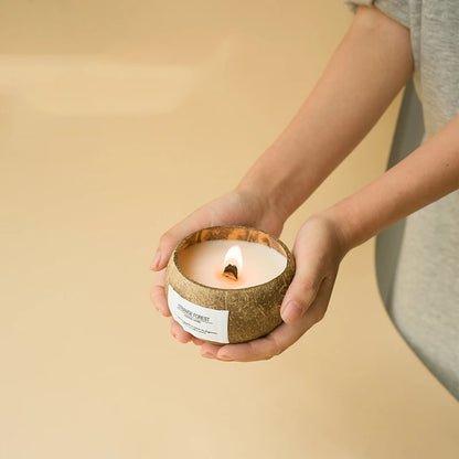 Natural Fragrance-Free Coconut Shell Aromatherapy Candle