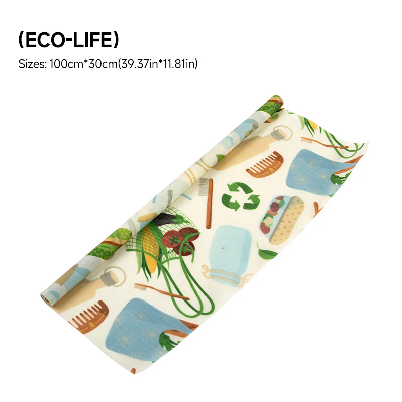 Reusable Plastic-Free Beeswax Food Wrap Roll