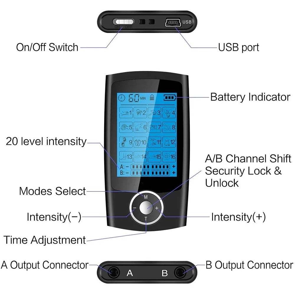 EMS Muscle Stimulator & TENS Therapy Device
