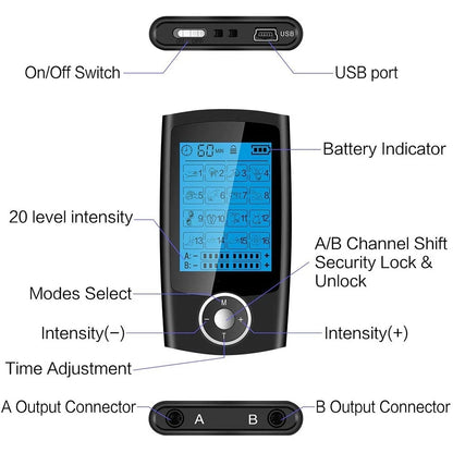 EMS Muscle Stimulator & TENS Therapy Device