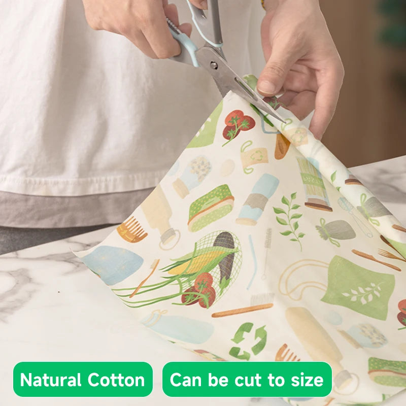 Reusable Plastic-Free Beeswax Food Wrap Roll