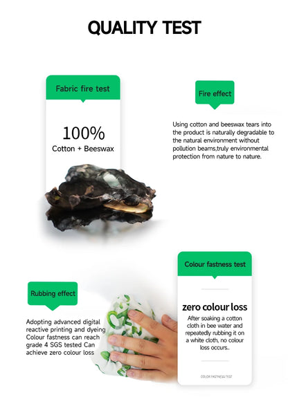Reusable Plastic-Free Beeswax Food Wrap Roll