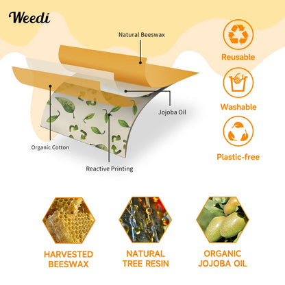 Reusable Plastic-Free Beeswax Food Wrap Roll