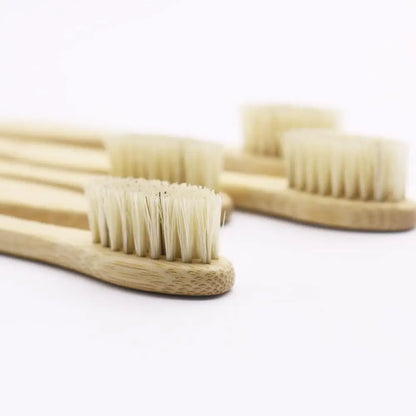 10 Pack Plastic-Free Boar Bristle Bamboo Toothbrush Set