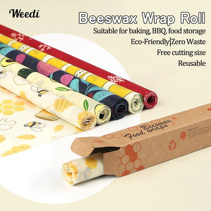 Reusable Plastic-Free Beeswax Food Wrap Roll
