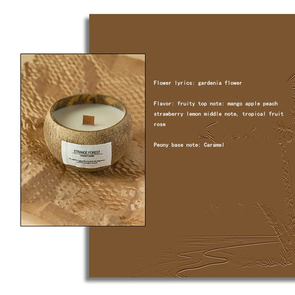 Natural Fragrance-Free Coconut Shell Aromatherapy Candle
