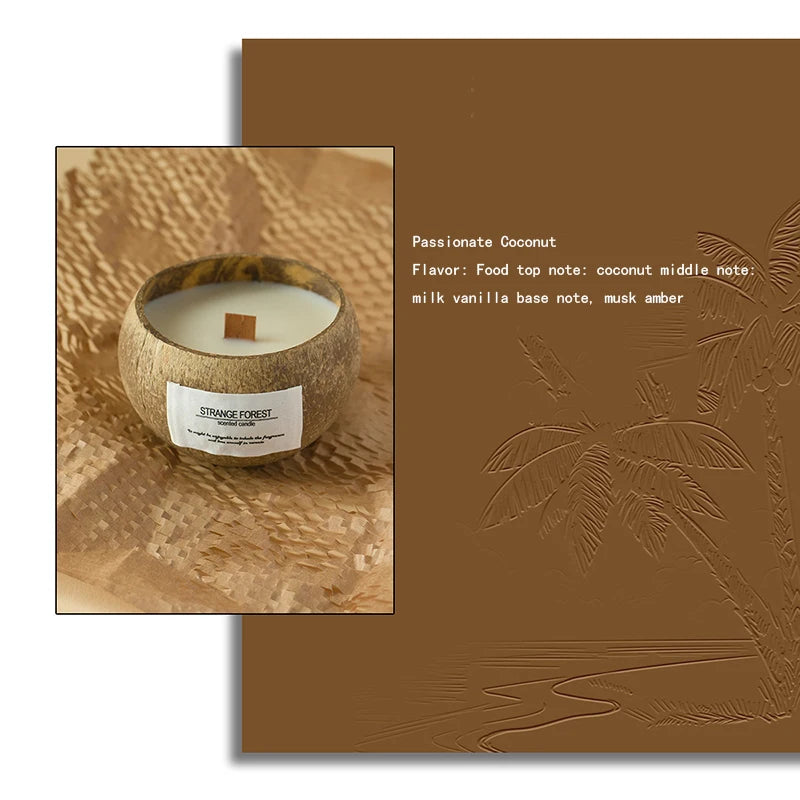 Natural Fragrance-Free Coconut Shell Aromatherapy Candle