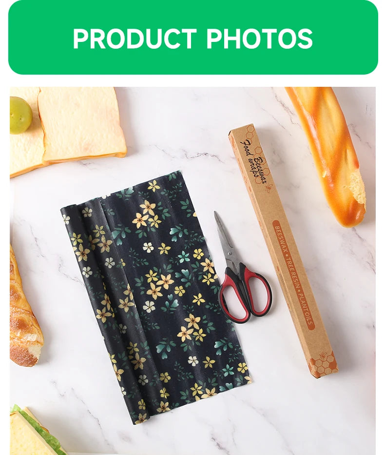 Reusable Plastic-Free Beeswax Food Wrap Roll