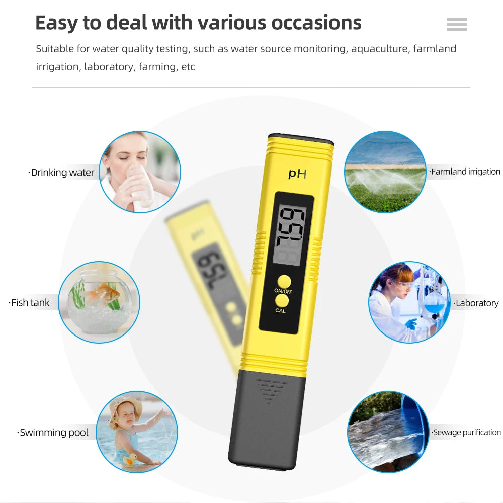 Digital pH Meter | Water Quality & Purity Tester