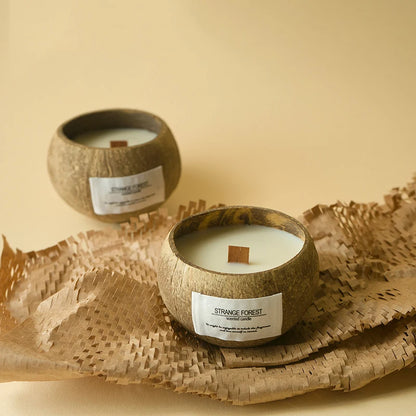 Natural Fragrance-Free Coconut Shell Aromatherapy Candle