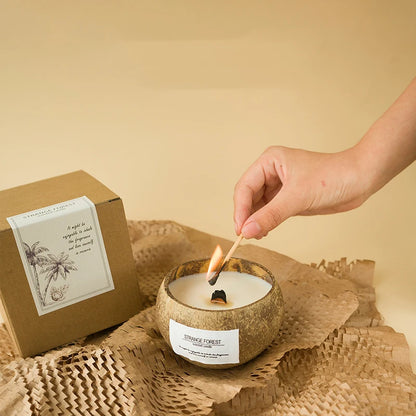 Natural Fragrance-Free Coconut Shell Aromatherapy Candle