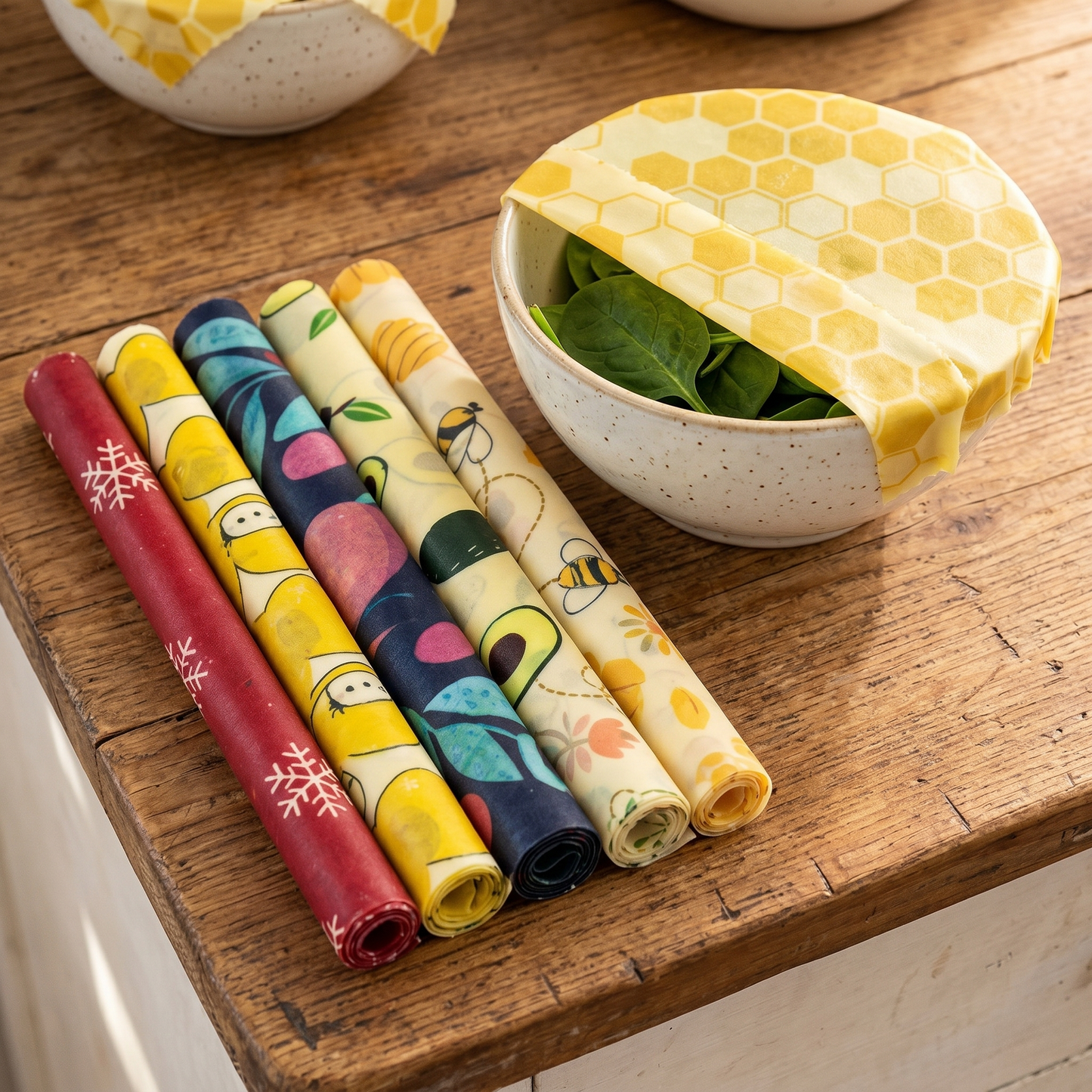 Reusable Plastic-Free Beeswax Food Wrap Roll