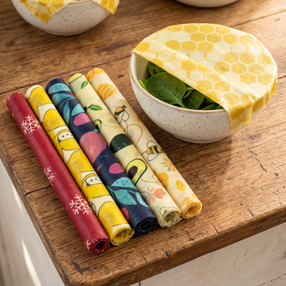 Reusable Plastic-Free Beeswax Food Wrap Roll
